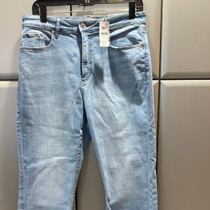 LOFT Women’s The Kick Crop High Rise Curvy Jeans in Light Blue